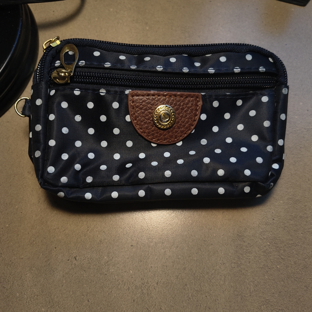 Polka Dot Navy Clutch/Wallet.
